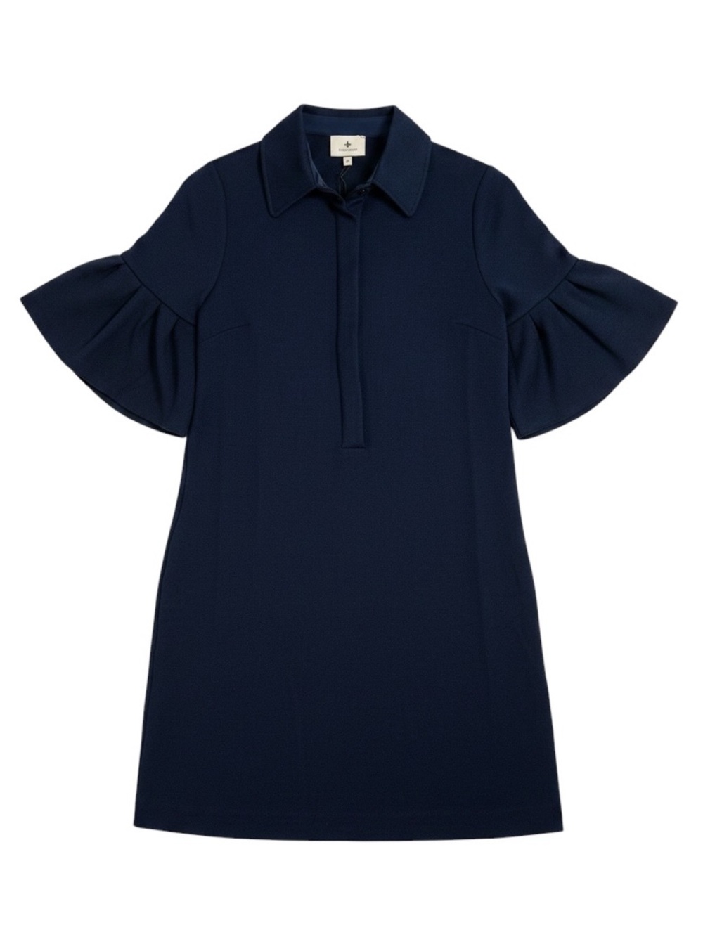 Tuckernuck Massey Dress Navy Crepe Flared Sleeves NWT Size Small